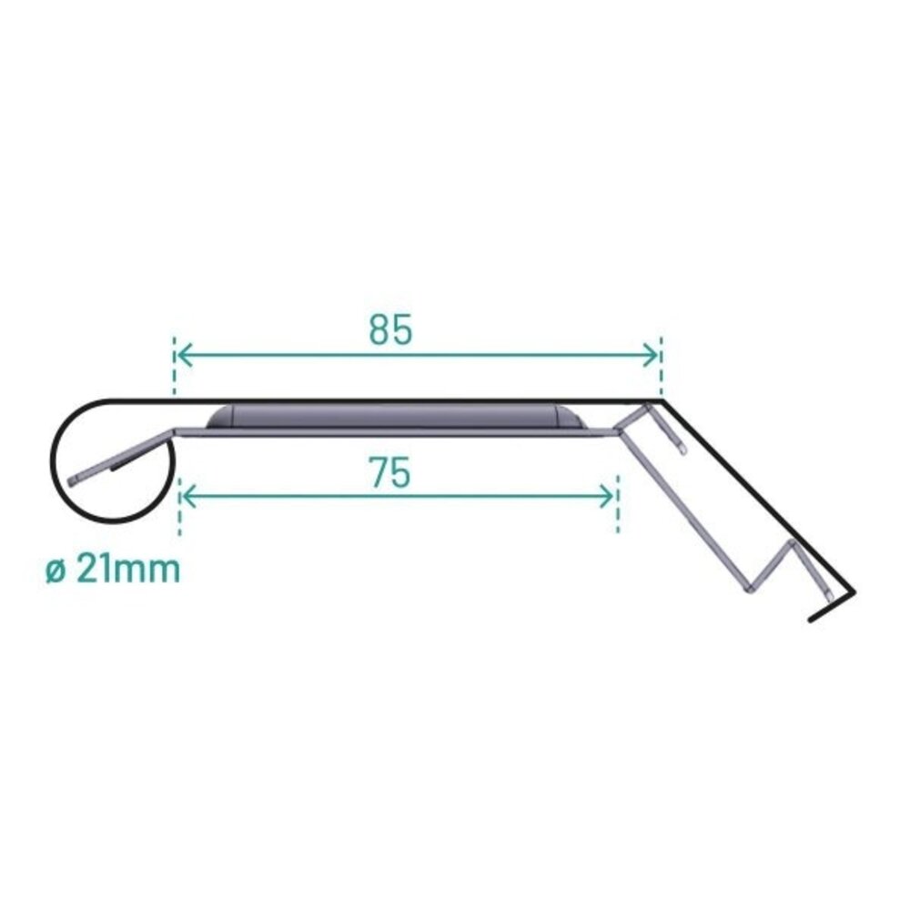 Blank Zinken Deklijst Met Kraal 21 mm| Kliksysteem Blank Zinken Deklijst Met Kraal 21 mm| Kliksysteem