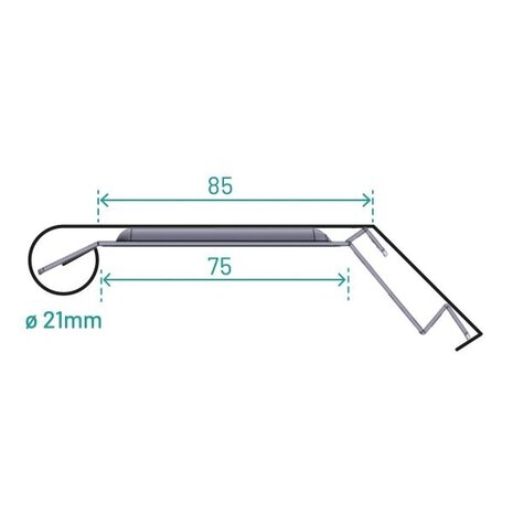 Blank Zinken Deklijst Met Kraal 21 mm| Kliksysteem Blank Zinken Deklijst Met Kraal 21 mm| Kliksysteem