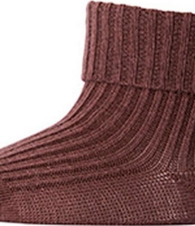 Socks rib cotton brown sienna