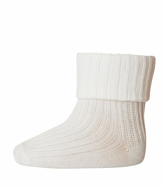 Socks rib cotton snow white