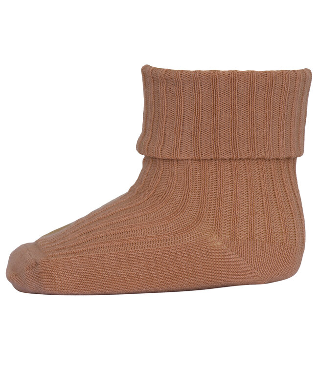 Socks rib cotton tawny brown