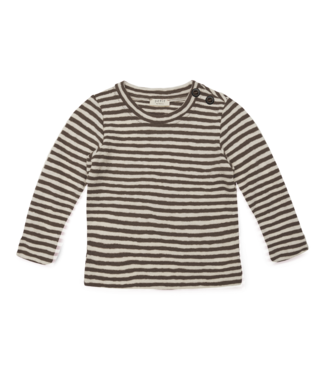 Petit by basics Petit by basics baby longsleeve luca stripes raw white/earth