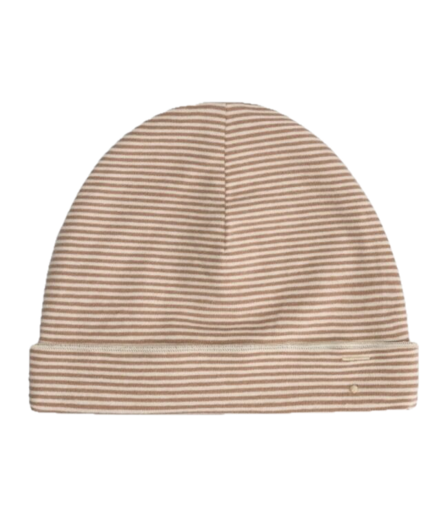 Gray label baby beanie biscuit/cream