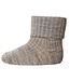 MP Denmark rib baby wool socks light brown melange