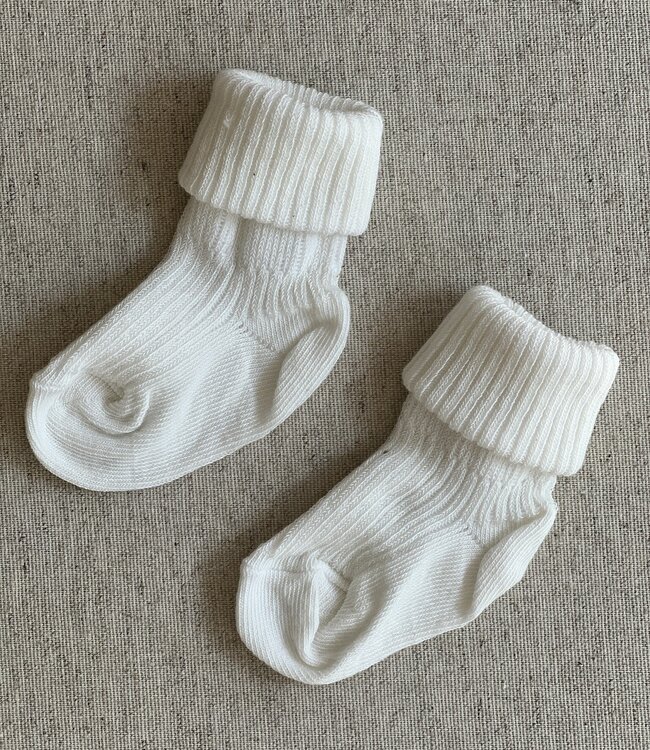 MP Denmark cotton rib baby socks snow white