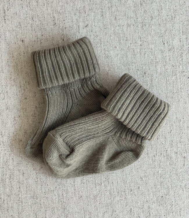 Socks rib cotton silver sage