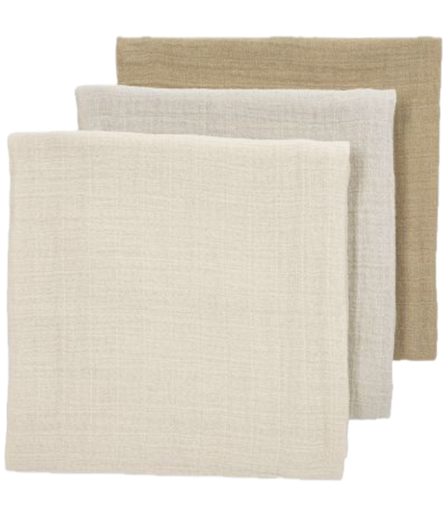 Meyco 3-pack swaddle soft sand/greige/taupe 70x70