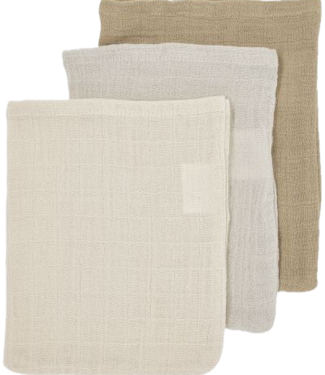 Meyco Meyco 3-pack washandje hydrofiel sand/greige/taupe 20x17