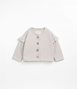 Play Up jersey cardigan ruffle beige