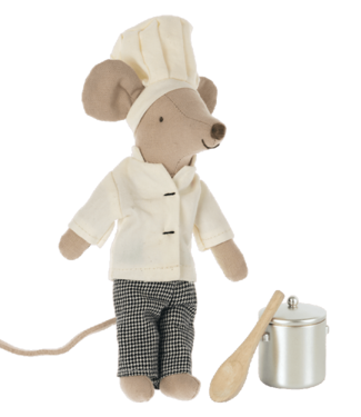 Maileg Maileg chef mouse with soup pot & spoon