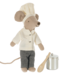 Maileg chef mouse with soup pot & spoon