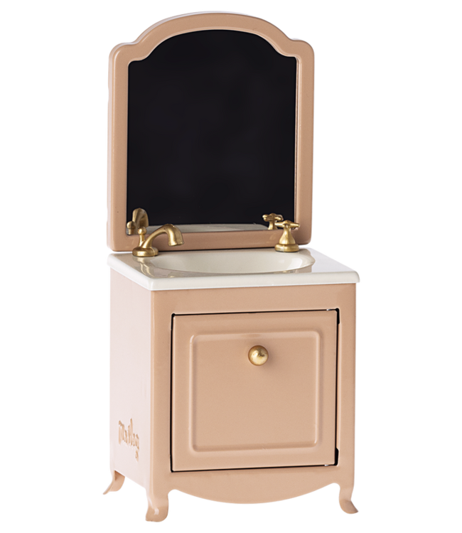 Maileg sink dresser w. mirror dark powder