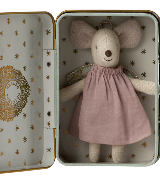 Maileg angel mouse in suitcase