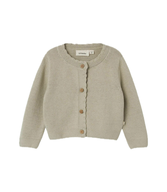 Lil 'Atelier fie knit cardigan moss gray