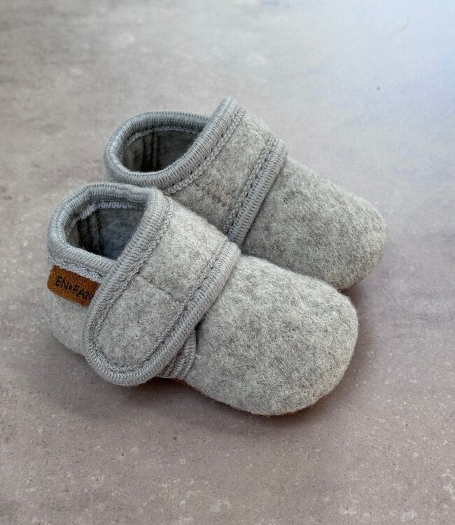 baby wool slippers sand melange