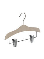 Cintre blouse / chemise (plat) bois hêtre brut avec pinces antidérapantes