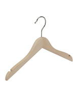 Cintre blouse / chemise (plat) bois hêtre verni naturel avec encoches