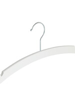 Cintre blouse / chemise (plat) bois hêtre laqué blanc avec encoches