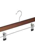 Cintre jupe / pantalon bois hêtre teinté noyer avec pinces antidérapantes