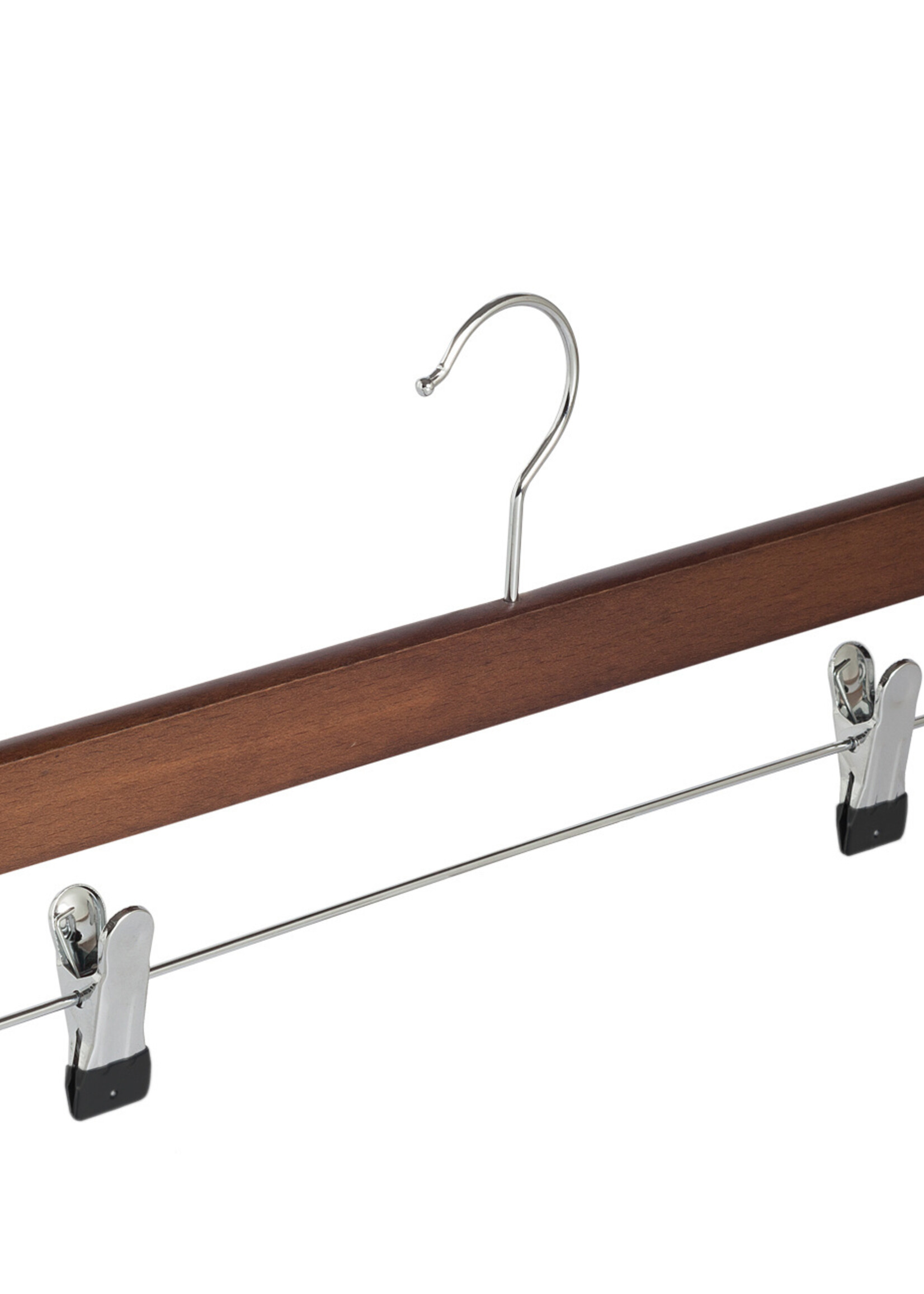 Cintre jupe / pantalon bois hêtre teinté noyer avec pinces antidérapantes