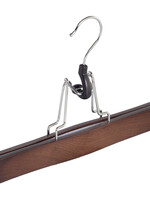 Clip pantalon bois hêtre teinté noyer avec feutre intérieur