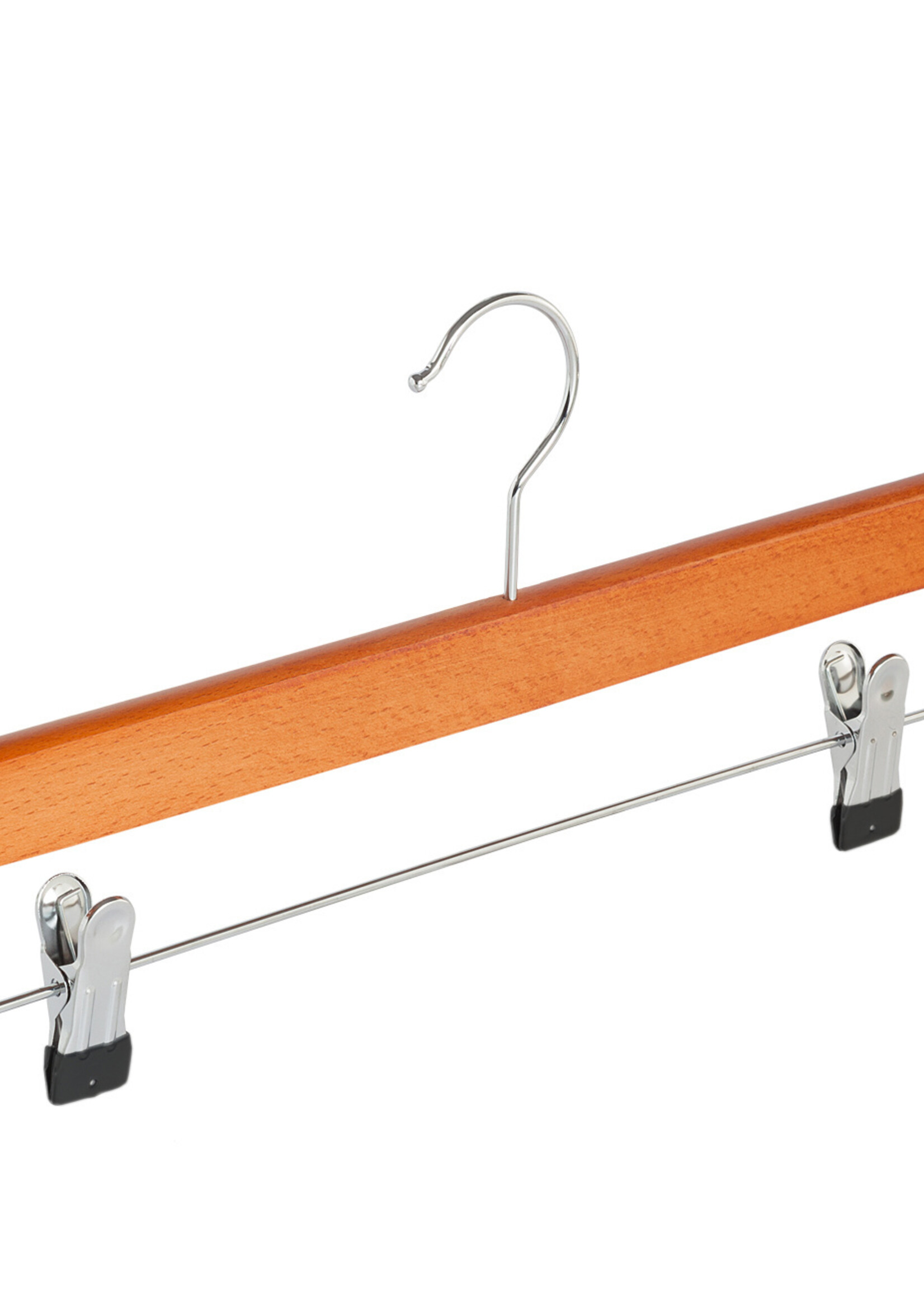 Cintre jupe / pantalon bois hêtre teinté cerisier avec pinces antidérapantes