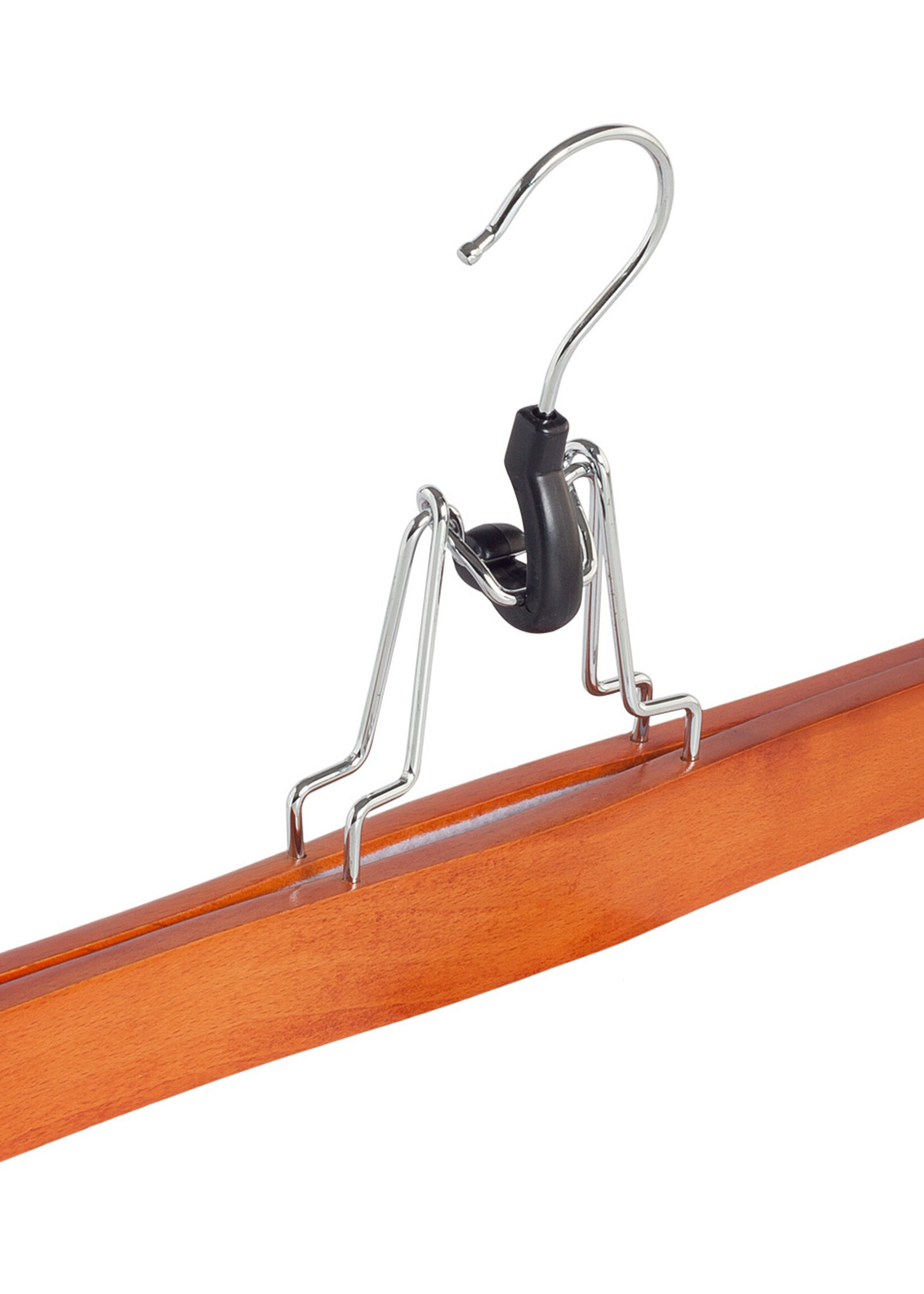 Clip pantalon bois hêtre teinté cerisier avec feutre intérieur