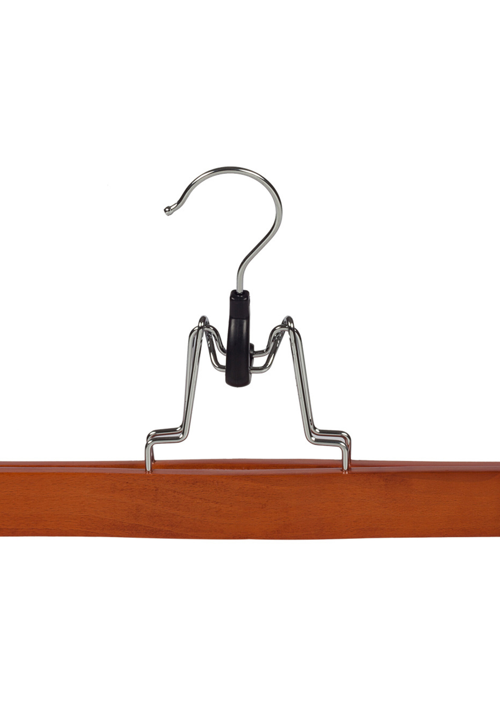 Clip pantalon bois hêtre teinté cerisier avec feutre intérieur