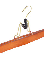 Clip pantalon bois hêtre teinté cerisier avec crochet doré et feutre intérieur