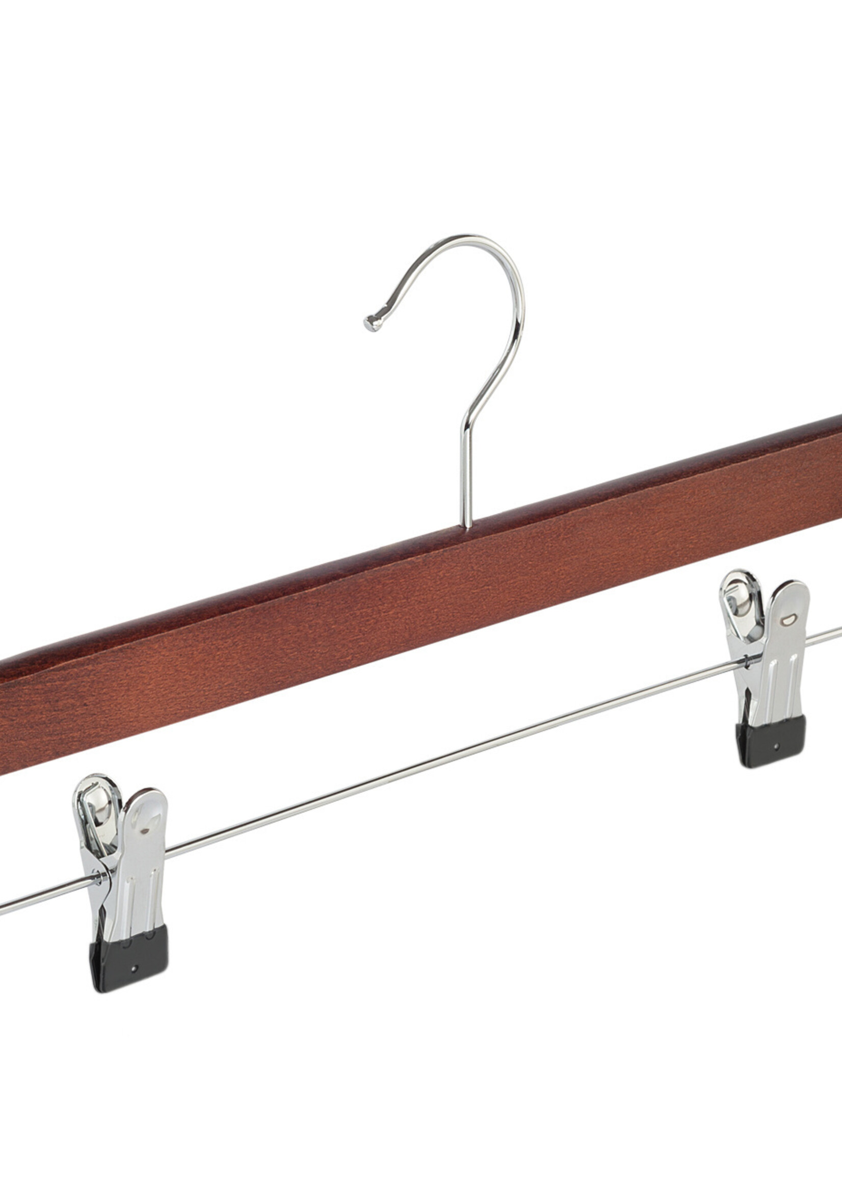 Cintre jupe / pantalon bois hêtre teinté acajou avec pinces antidérapantes