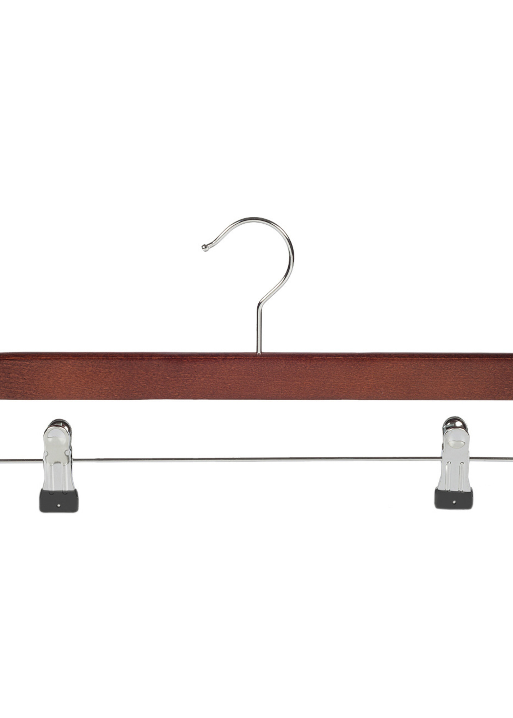 Cintre jupe / pantalon bois hêtre teinté acajou avec pinces antidérapantes