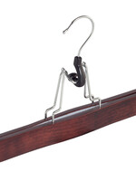 Clip pantalon bois hêtre teinté acajou avec feutre intérieur