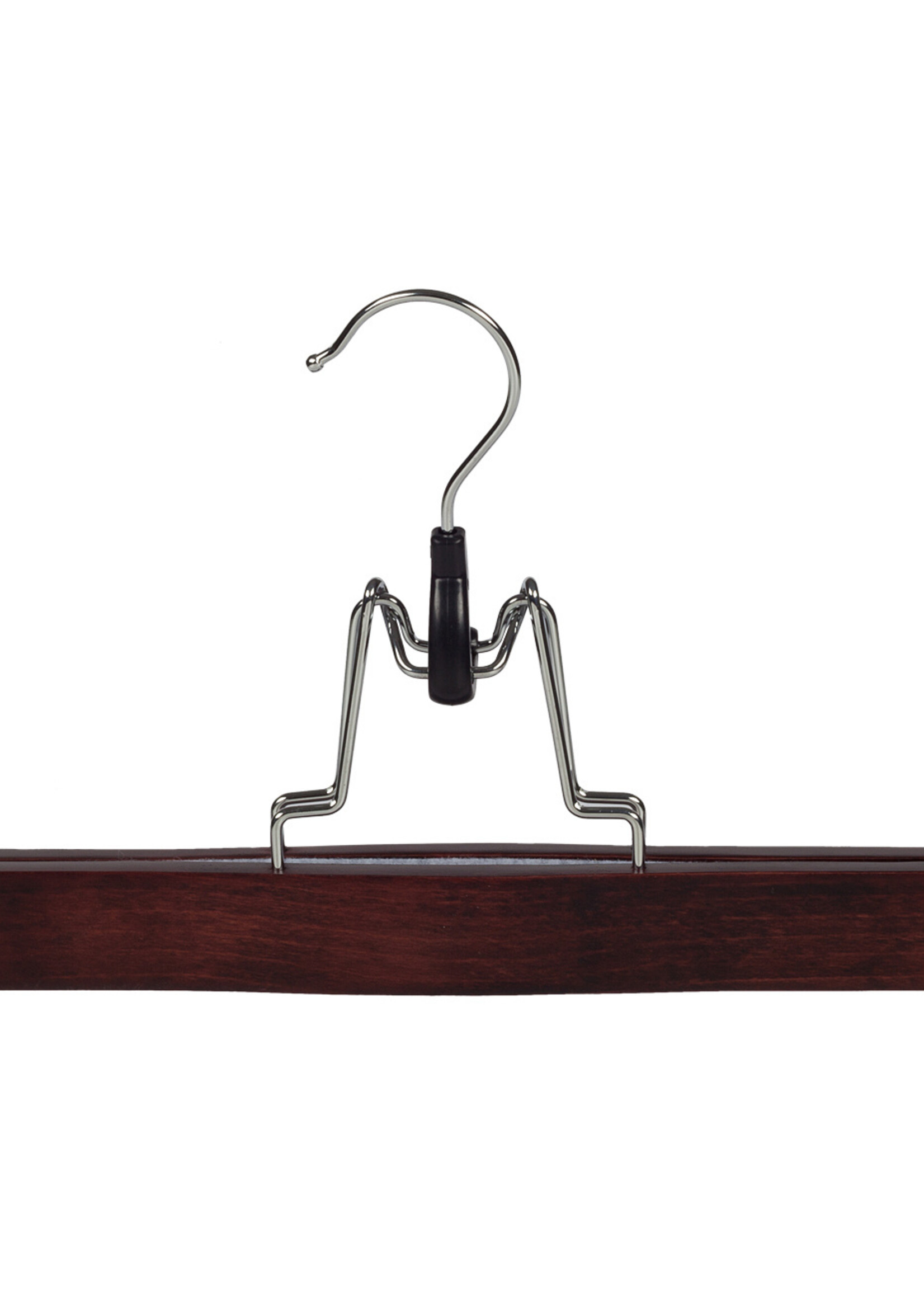 Clip pantalon bois hêtre teinté acajou avec feutre intérieur