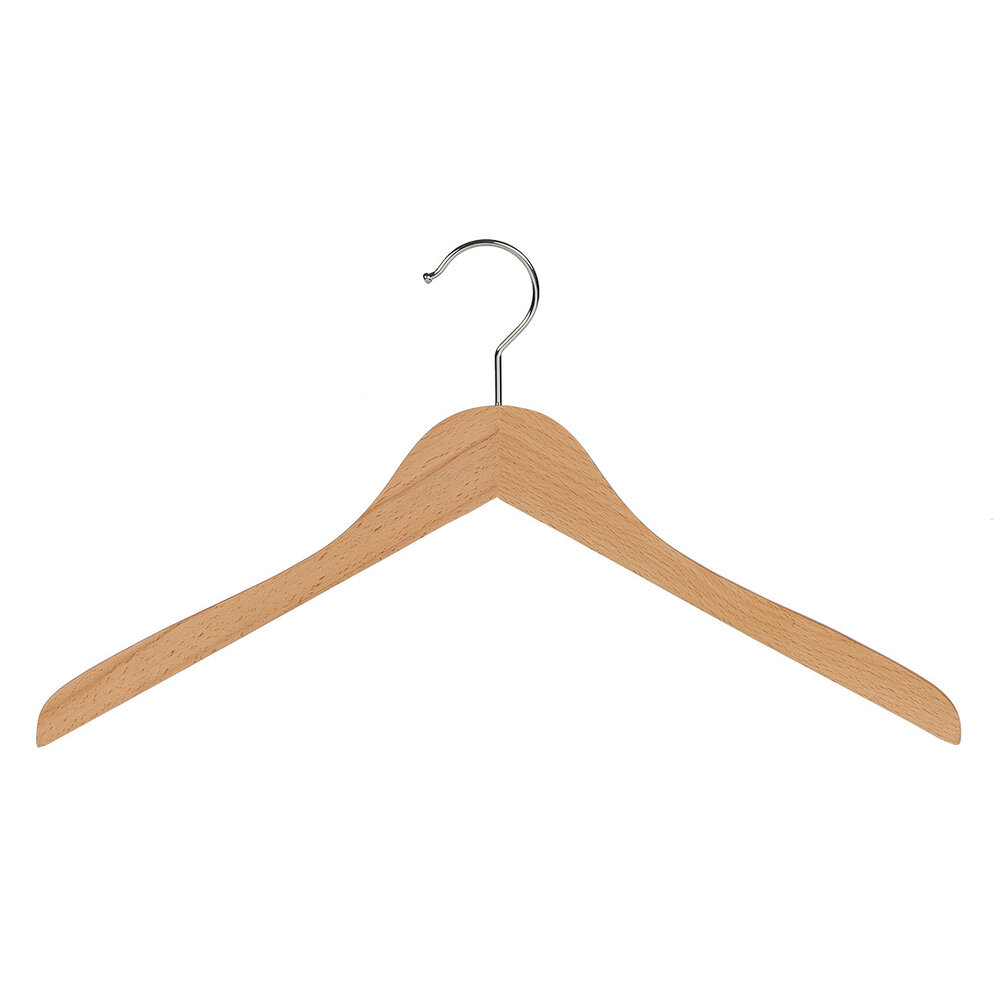 Cintre blouse / chemise (galbé) bois hêtre verni naturel Cintre blouse / chemise (galbé) bois hêtre verni naturel