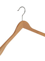 Cintre veste / costume (galbé) bois hêtre verni naturel avec épaules larges