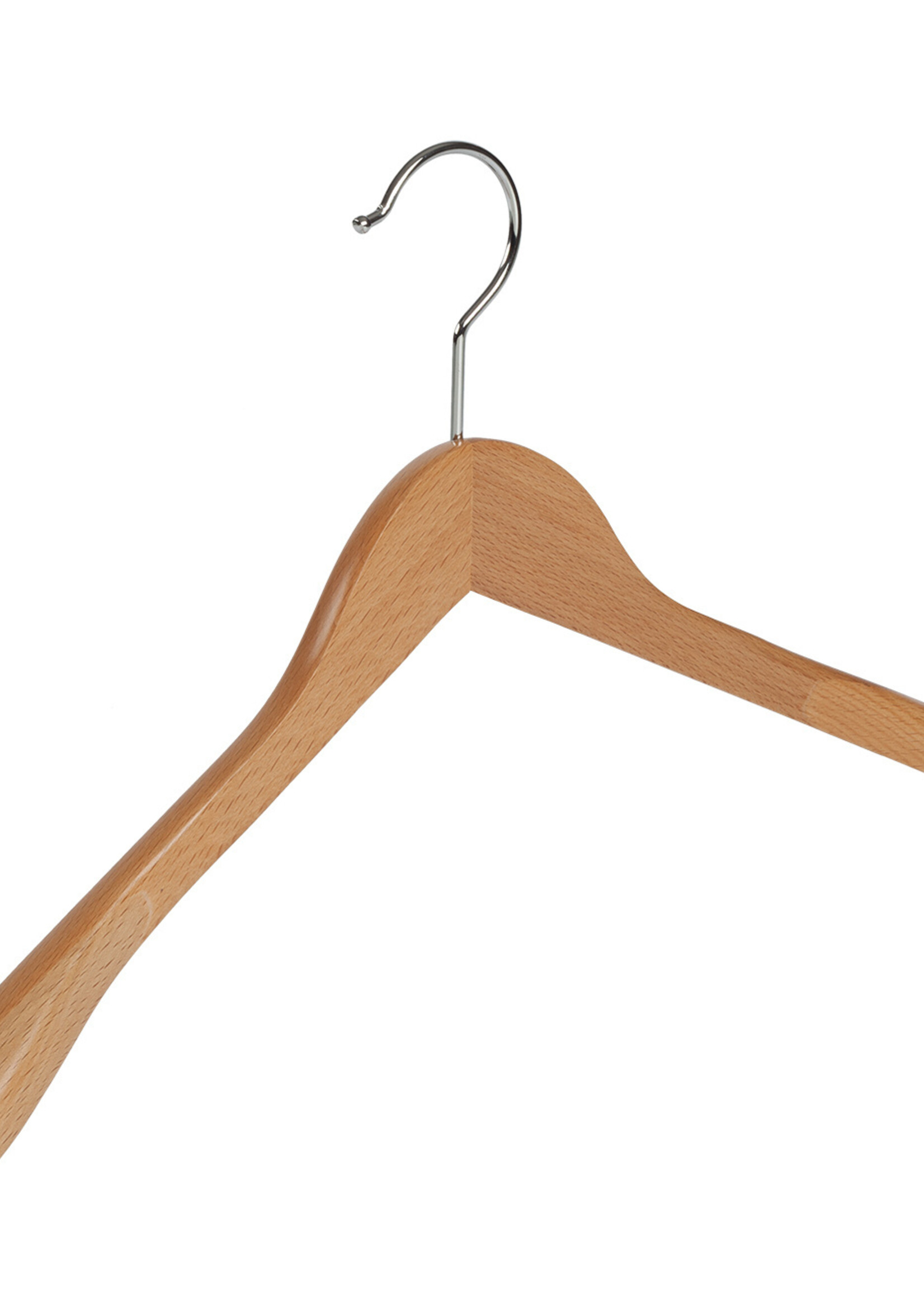 Cintre veste / costume (galbé) bois hêtre verni naturel avec épaules larges