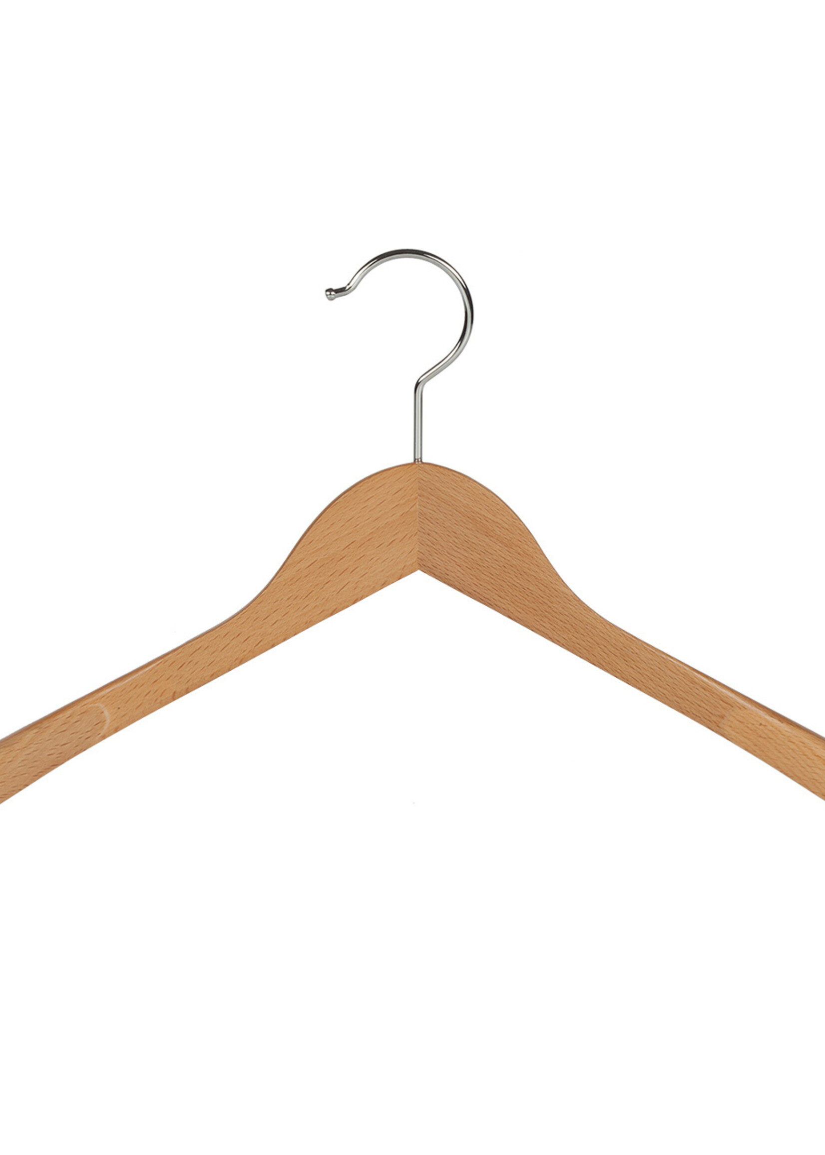 Cintre veste / costume (galbé) bois hêtre verni naturel avec épaules larges