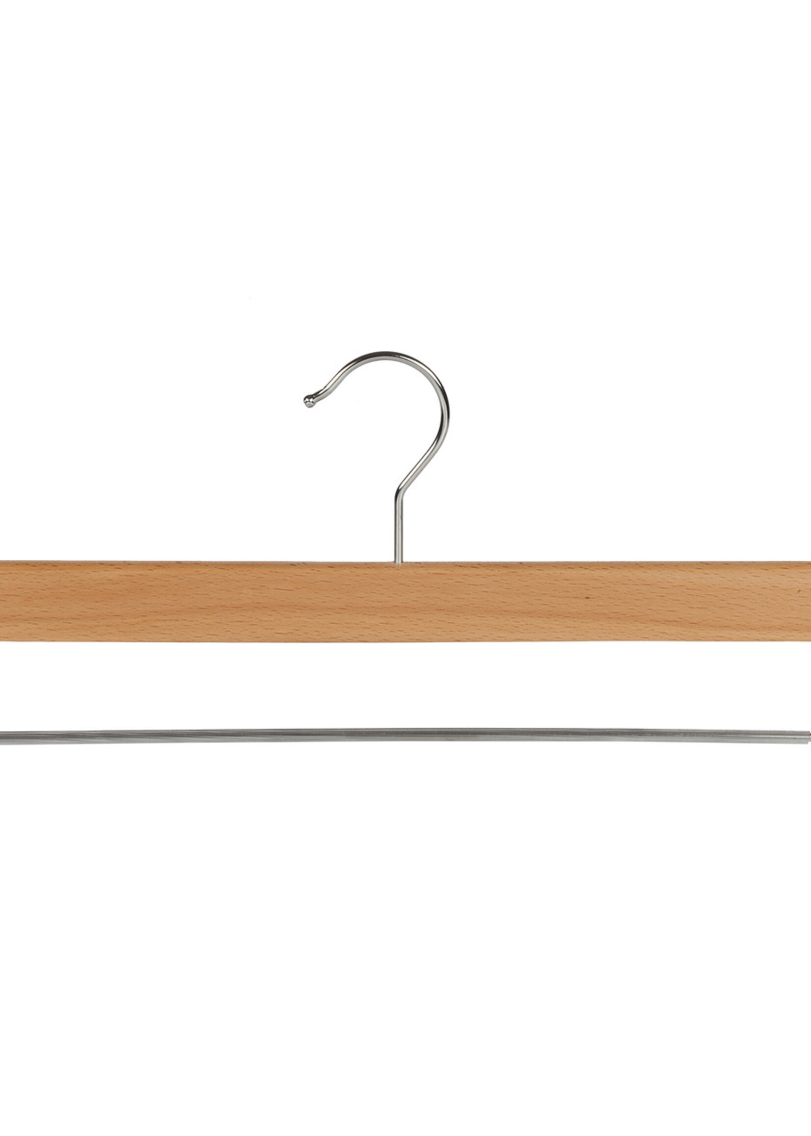 Cintre pantalon bois hêtre verni naturel avec barre antidérapant