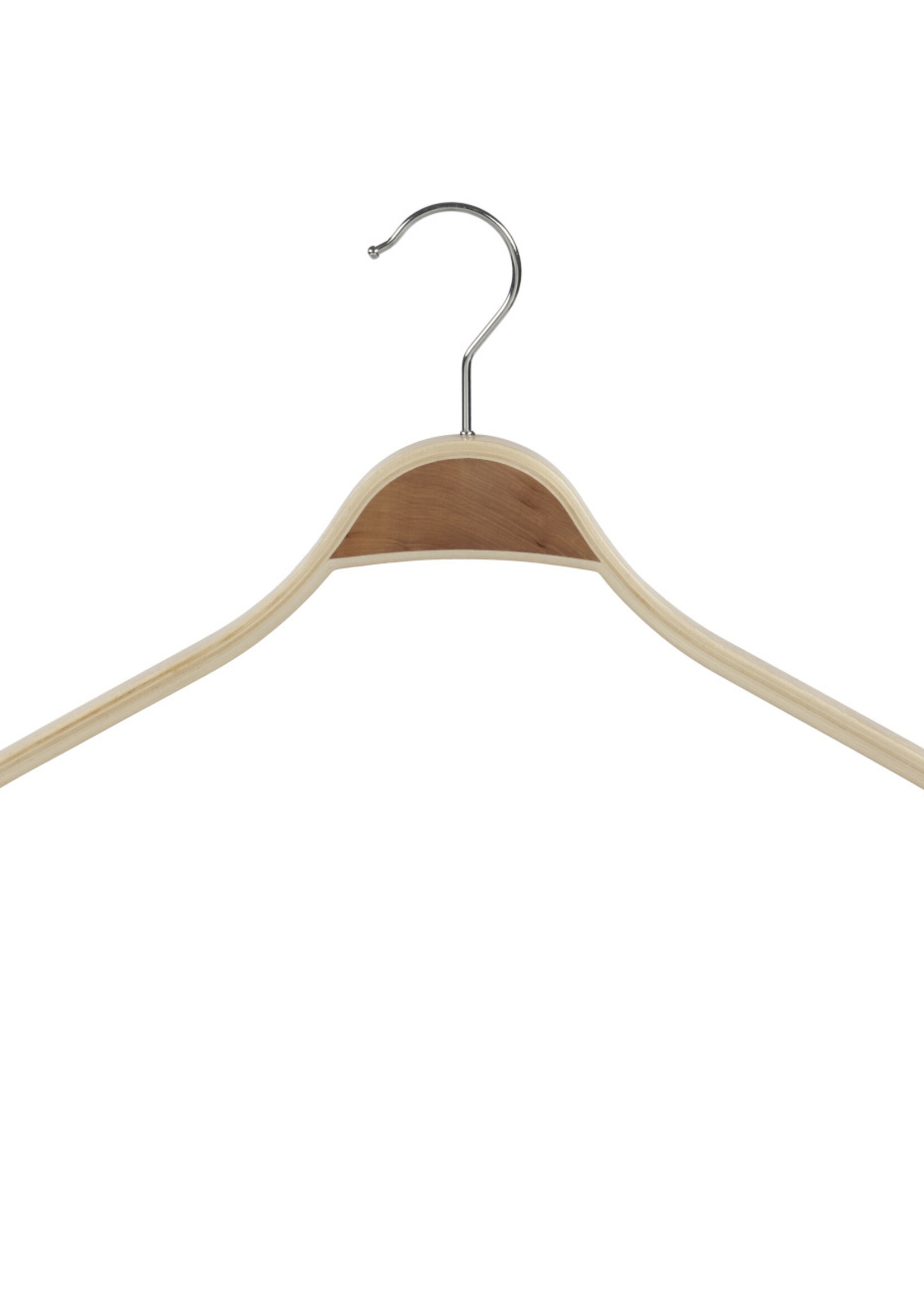 Cintre veste / costume (galbé) bois bouleau vernis naturel avec épaules larges