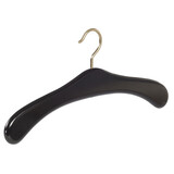 Cintre penderie bois hêtre laqué noir avec crochet doré Cintre penderie bois hêtre laqué noir avec crochet doré
