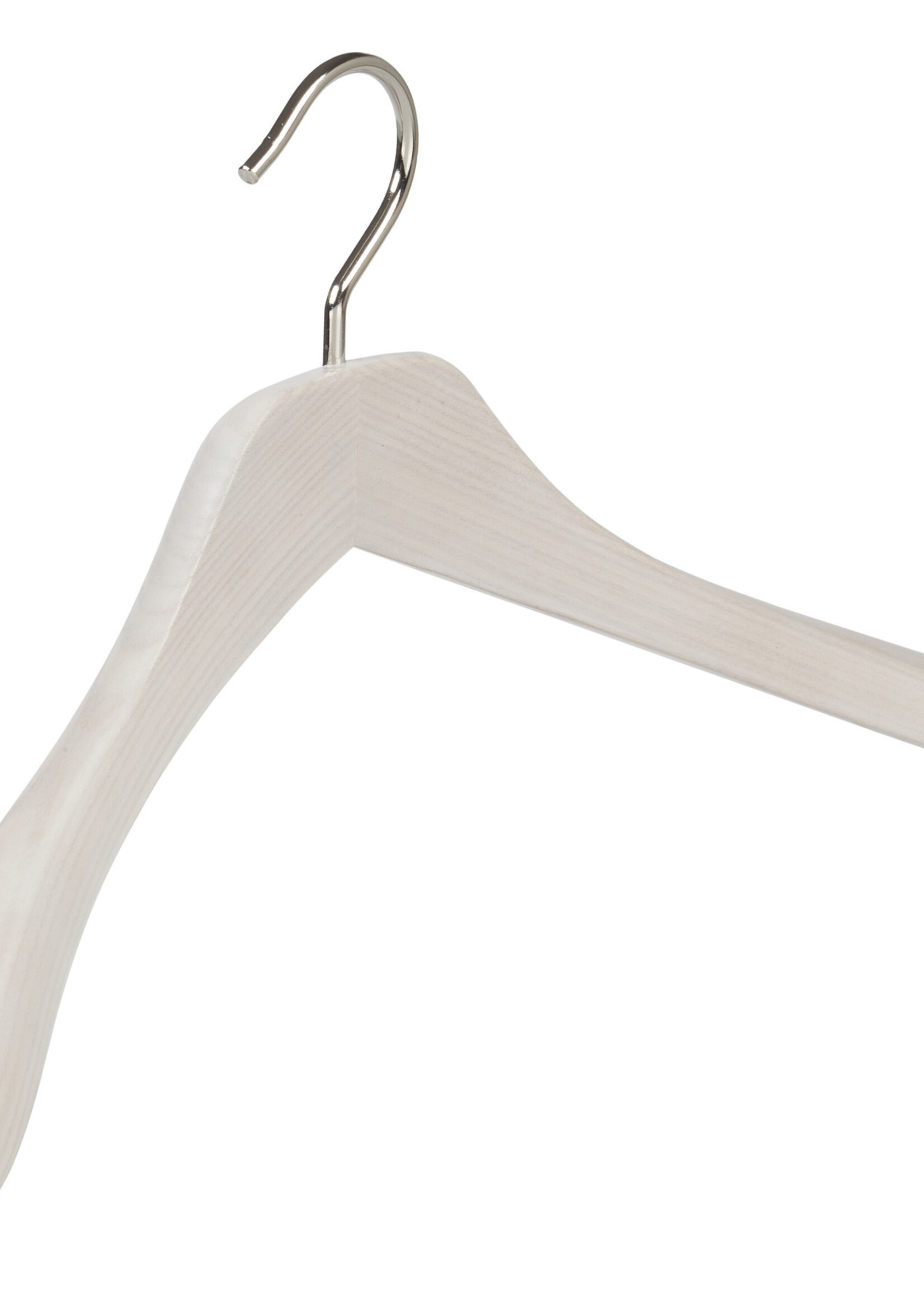 Cintre penderie "Uno" bois frêne teinté blanc