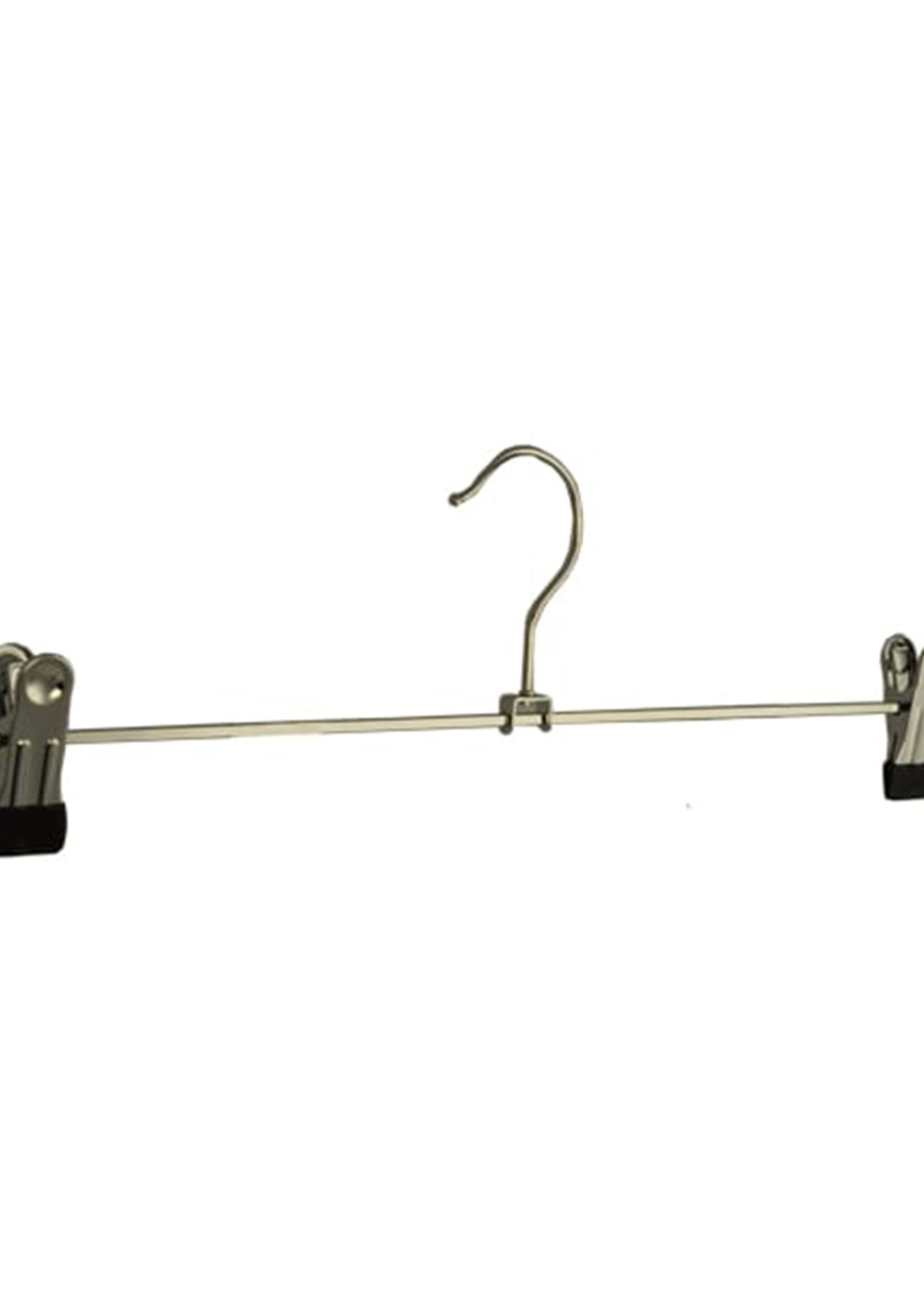 Cintre jupe / pantalon métal chromé avec pinces antidérapantes (noir) (utilisé)