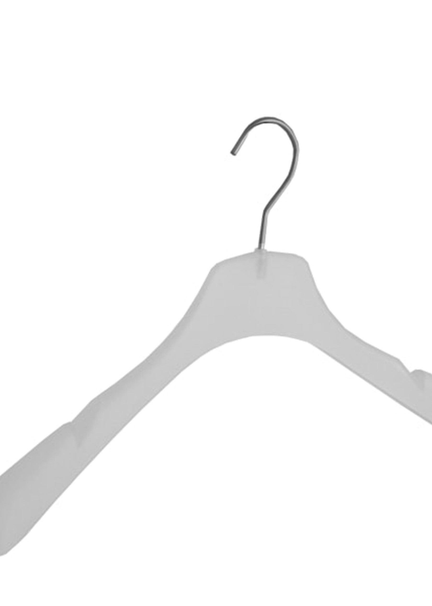 Cintre veste / costume (galbé) plastique givré avec épaules larges et encoches