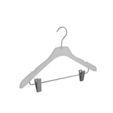 Cintre blouse / chemise (galbé) plastique givré avec encoches et pinces antidérapantes Cintre blouse / chemise (galbé) plastique givré avec encoches et pinces antidérapantes