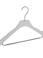 Cintre blouse / chemise (galbé) plastique givré avec encoches et barre antidérapant