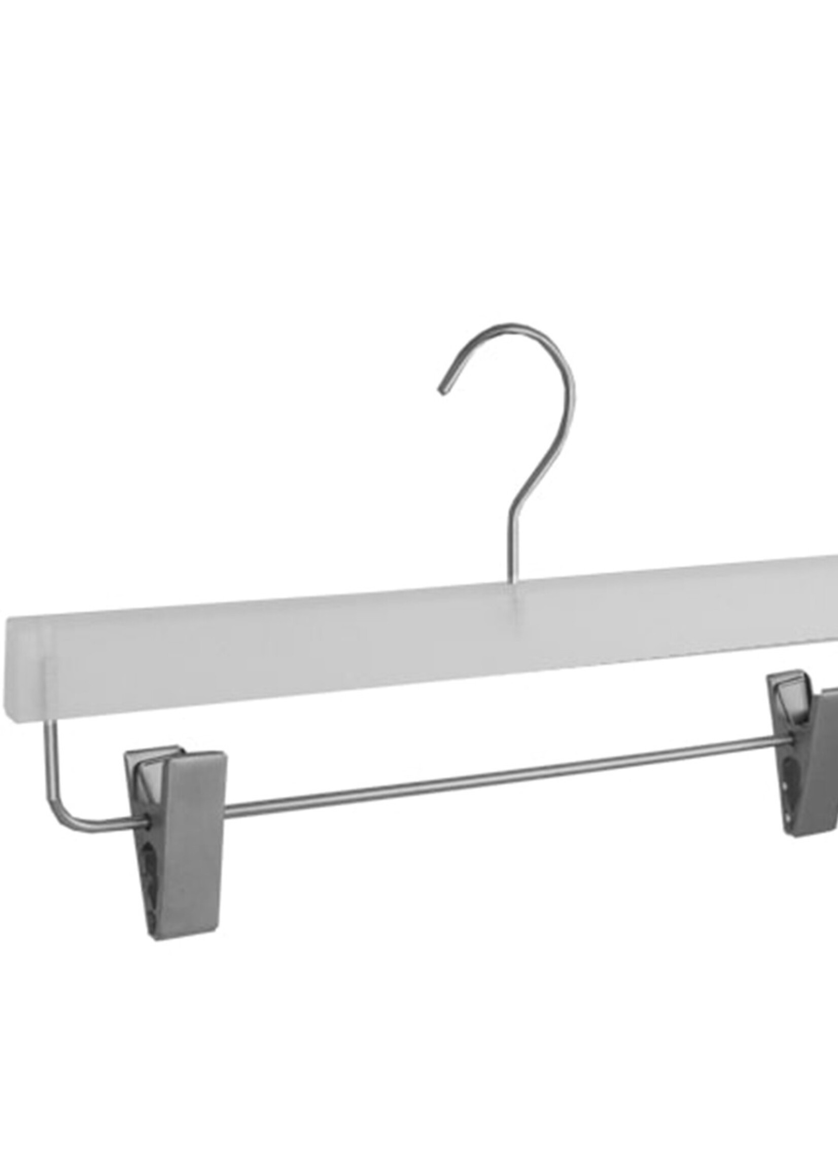 Cintre jupe / pantalon plastique givré avec pinces antidérapantes