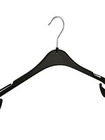 Cintre blouse / chemise (plat) plastique noir avec encoches et antidérapant sur épaules