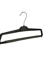 Cintre pantalon plastique noir avec barre antidérapente (mousse 2 mm)