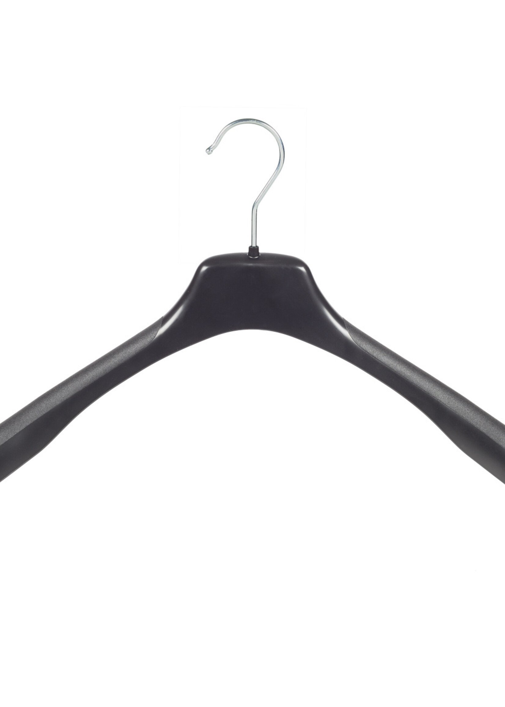 Cintre veste / costume (galbé) plastique noir avec épaules larges