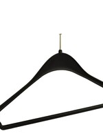 Cintre veste / costume (galbé )plastique noir (antivol sans anneau) avec épaules larges et barre